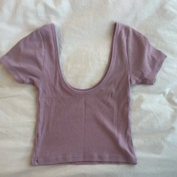 Pacsun Ribbed Scoop-Neck Cropped Top - Picture 2 of 3